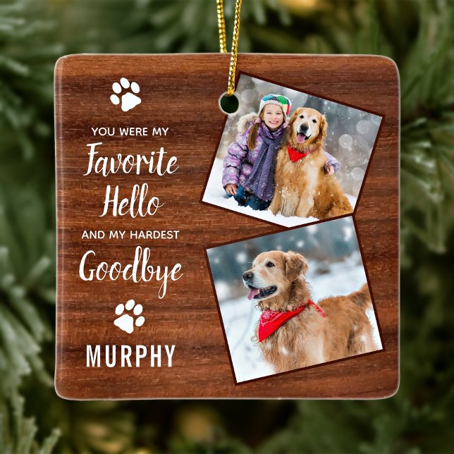 Pet Memorial Keepsake Pet Loss Sympathy Dog Photo Keramikornament (Von Creator hochgeladen)