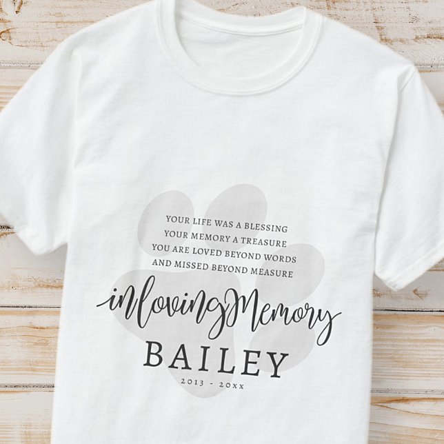 Pet Memorial Moderne Elegante einfache und schicke T-Shirt (Von Creator hochgeladen)