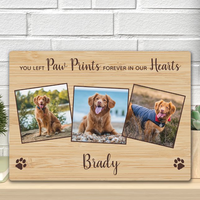 Pet Memorial Paw druckt Personalisierte FotoCollag Fotoplatte (Von Creator hochgeladen)