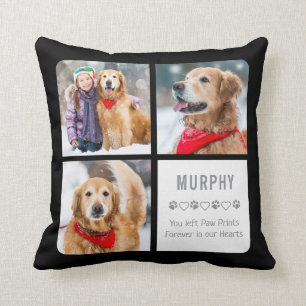 Pet Memorial Paw druckt Pet Loss Foto Collage Kissen