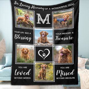 Pet Memorial Personalisiert 6 Picture Collage Dog Fleecedecke