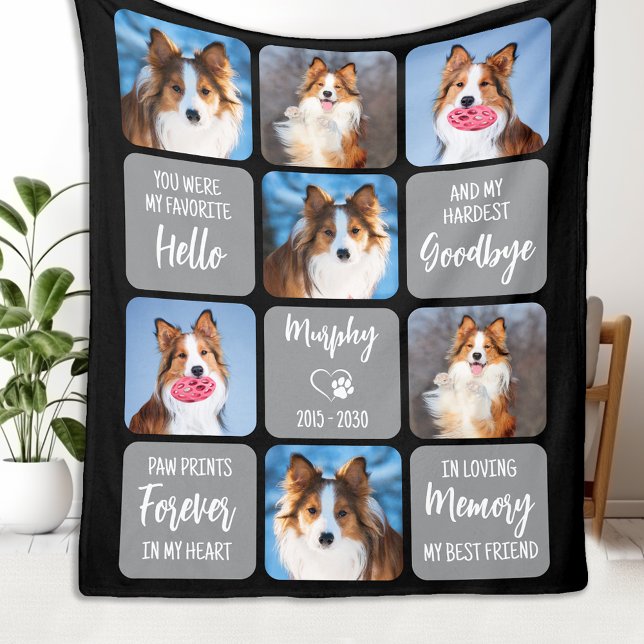 Pet Memorial Personalisiert 7 Bilder Sammelhund Fleecedecke (Von Creator hochgeladen)