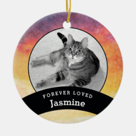 Pet Memorial Personalisiert Watercolor Foto hinzuf Keramikornament