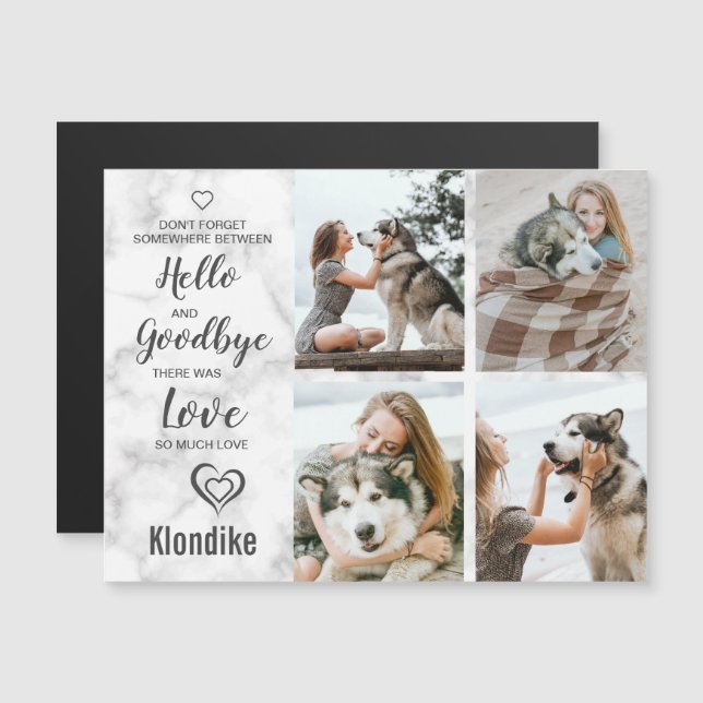 Pet Memorial Pet Loss Foto Collage Magnet (Vorne/Hinten)