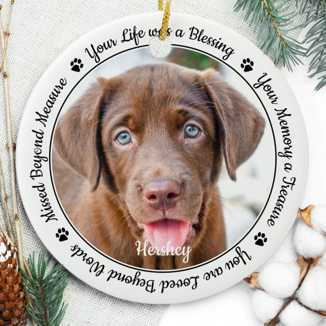 Pet Memorial Pet Loss Keepake Geschenk Hund Foto Keramik Ornament (Von Creator hochgeladen)