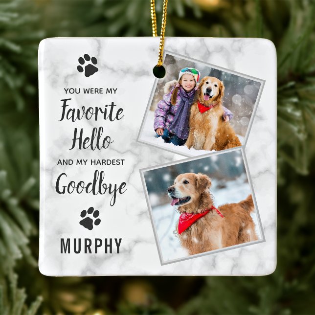 Pet Memorial Pet Loss Keepake Hund Foto Keramikornament (Von Creator hochgeladen)