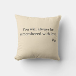 Pet Memorial Pillow – Remembered with Love Kissen