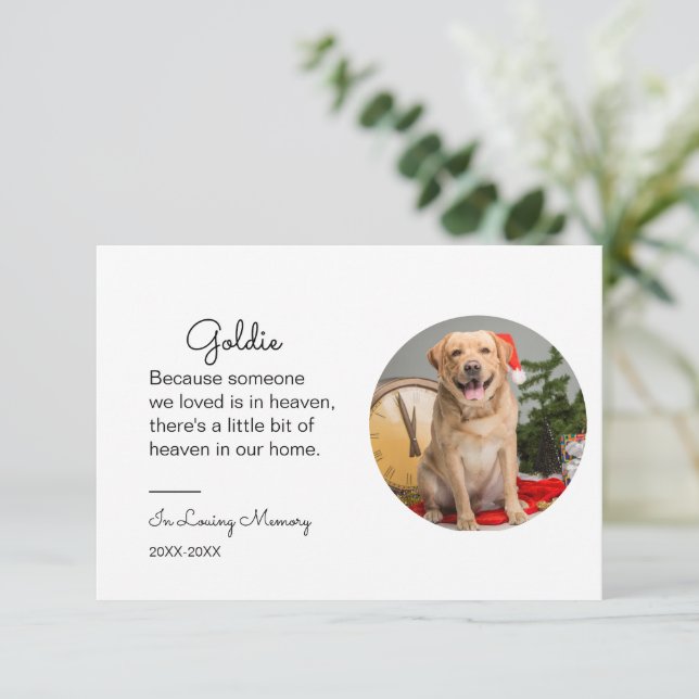 Pet Memorial Portrait Geschenk Katze Verlust Beile Einladung (Stehend Vorderseite)
