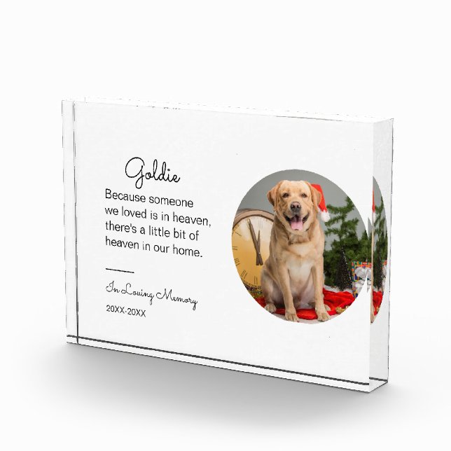 Pet Memorial Portrait Geschenk Katze Verlust Beile Fotoblock (Rechts)