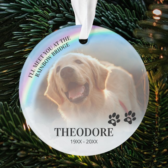 Pet Memorial Rainbow Bridge Foto Weihnachten Ornament (Von Creator hochgeladen)