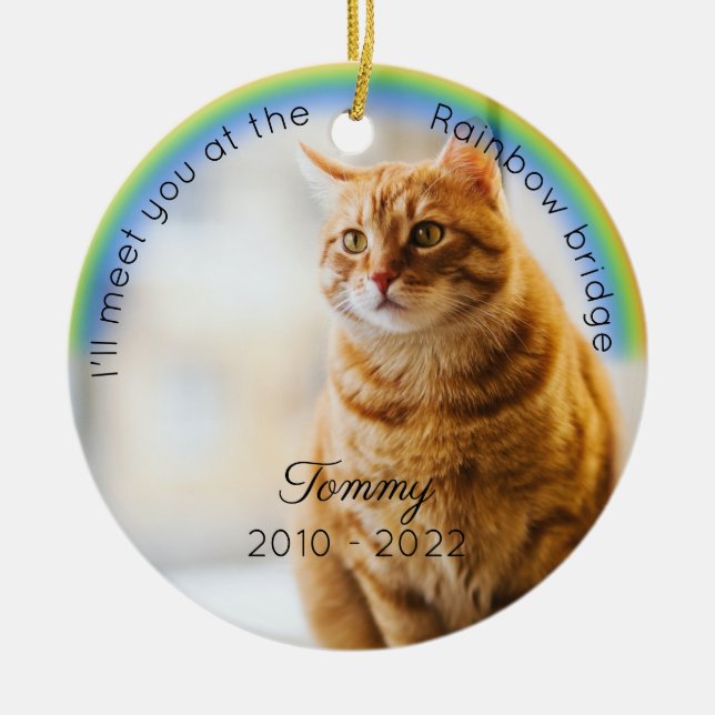 Pet Memorial Rainbow Bridge Weihnachten Keepake Ca Keramik Ornament (Vorne)