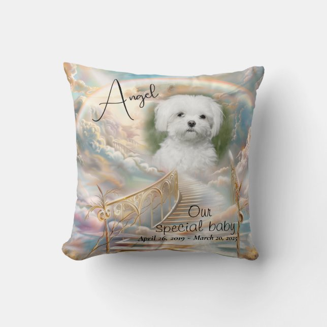 Pet Memorial Rainbows Bridge Goldene Treppen Kissen (Vorderseite)