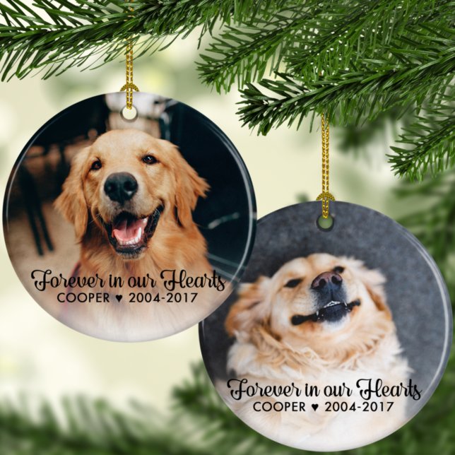 Pet Memorial | Sympathy | 2 Photos Ornament (Von Creator hochgeladen)