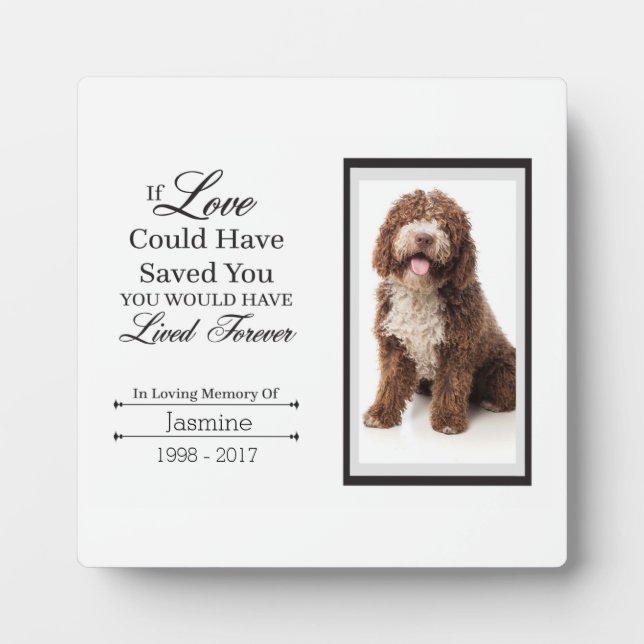 Pet Memorial Tabletop Plaque with Easel Fotoplatte (Vorderseite)
