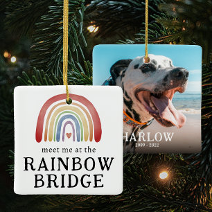 Pet Memorial treffen mich am Regenbogenweihnachtsf Keramikornament