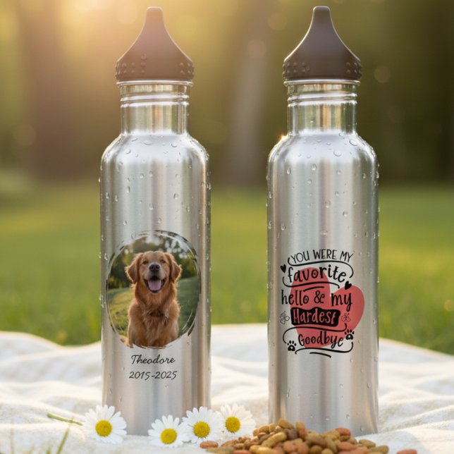 Pet Memorial Water Bottle - Photo & Dates Edelstahlflasche (Pet memorial water bottle)