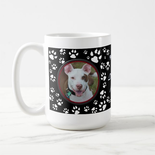 Pet Memorial Your Pet Fotos Schwarzer Hundedruck Kaffeetasse (Links)