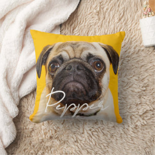 Pet Name und Foto des Hundes Kissen