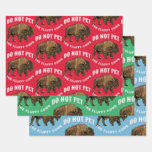 Pet nicht die flauschigen Kühe Weihnachtsgelbstein Geschenkpapier Set