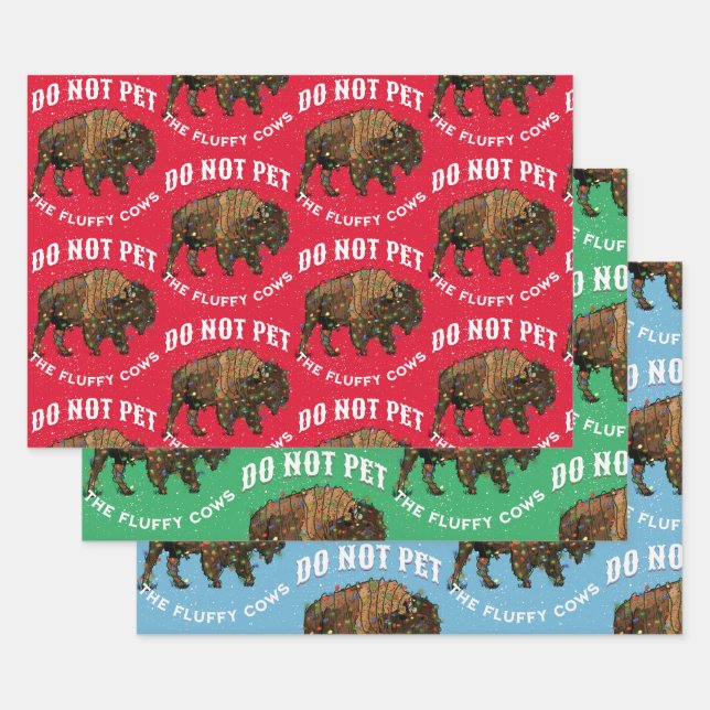 Pet nicht die flauschigen Kühe Weihnachtsgelbstein Geschenkpapier Set (Set)