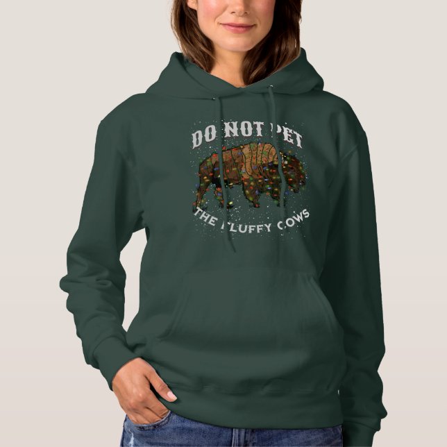 Pet nicht die flauschigen Kühe Weihnachtsgelbstein Hoodie (Vorderseite)