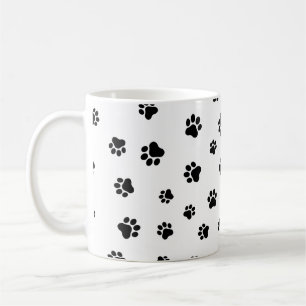 Pet Paw - Auto oder Hund Nahtloses Muster Kaffeetasse