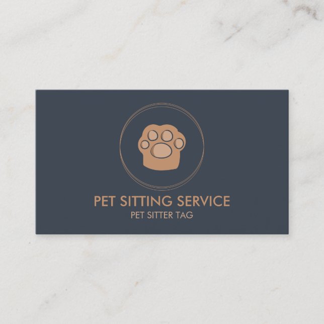 Pet Paw Circle Cat Dog Feet Visitenkarte (Vorderseite)