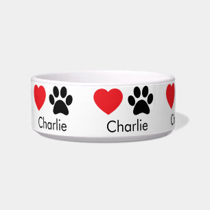 Pet Paw druckt Personalisierten Namen Hund Napf