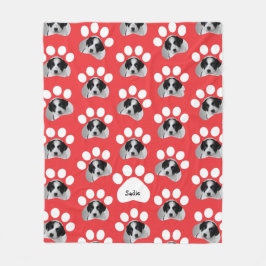 Pet Paw Print Pawprint Foto Fleecedecke