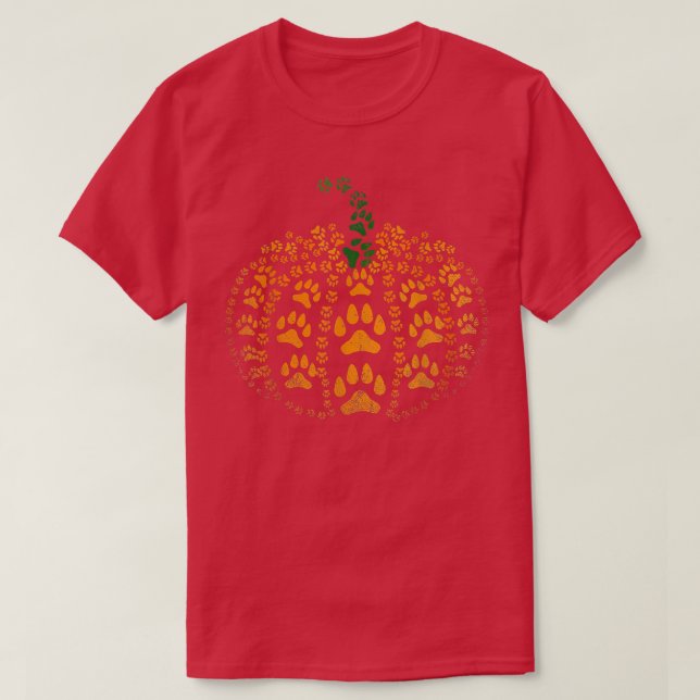 Pet Paw Print Pumpkin T-Shirt (Design vorne)