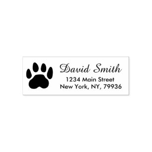 Pet Paw Print Rücksendeadresse Dog oder Katze Nied Permastempel