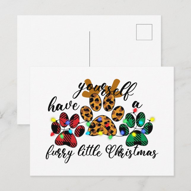 Pet Paws haben sich ein zorniges Weihnachtsfest Postkarte (Vorne/Hinten)