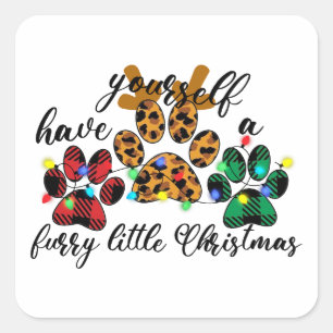 Pet Paws haben sich ein zorniges Weihnachtsfest Quadratischer Aufkleber