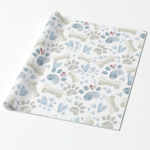 Pet Paws Knochen und Herz Geschenkpapier