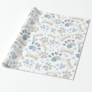 Pet Paws Knochen und Herz Geschenkpapier