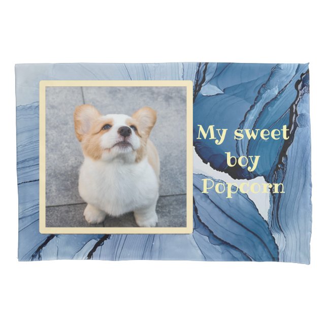 Pet photo - blue ink kissenbezug (Vorderseite)
