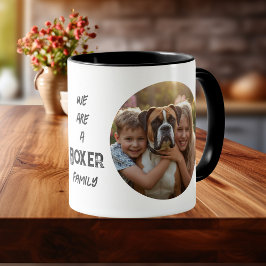 Pet Photo Boxer Family typography Black Personaliz Tasse