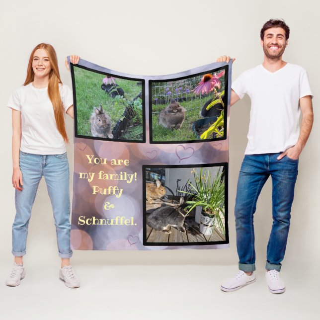 pet photo collage - 3 pictures fleecedecke (Beispiel)