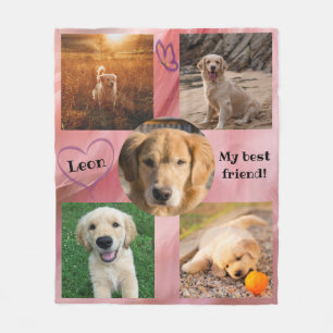 Pet photo collage  - 5 pictures fleecedecke