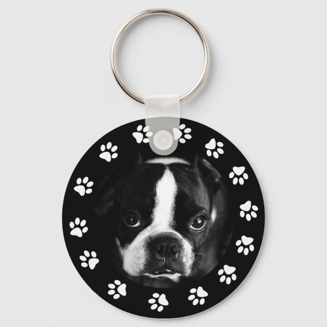 Pet Puppy Hund Foto Paws Personalisierte, benutzer Schlüsselanhänger (Vorderseite)