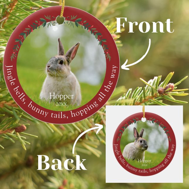 Pet Rabbit Bunny Foto Christmas Keramik Ornament (Von Creator hochgeladen)