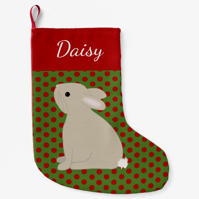 Pet Rabbit Personalisiert Weihnachten Kleiner Weihnachtsstrumpf (Vorderseite)