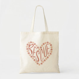 Pet Rescue Paw Print Heart Tasche - Rosa Pfoten Dr