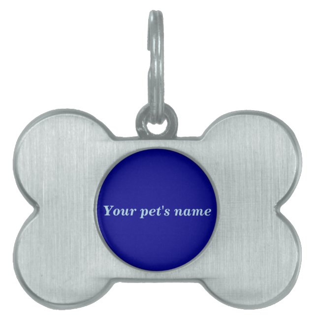 Pet’s Name With Blue Background on Bone Shaped Tiermarke (Vorderseite)