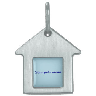 Pet’s Name With Light Blue on House Shaped Tiermarke