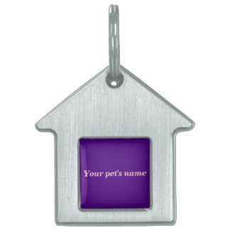 Pet’s Name With Purple Background on House Shaped Tiermarke