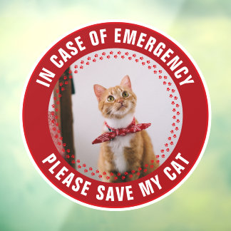 Pet Safety Alert Custom Cat Photo First Responder Fensteraufkleber