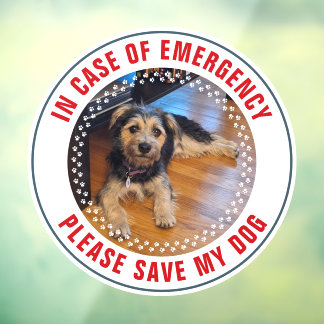 Pet Safety Alert Custom Dog Photo First Responder Fensteraufkleber