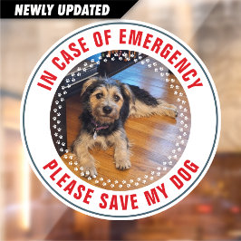 Pet Safety Alert Custom Dog Photo First Responder Fensteraufkleber