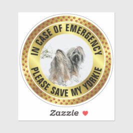 Pet Safety Alert Custom First Responder Dog Photo Aufkleber